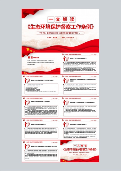 生態(tài)環(huán)境保護(hù)督察工作條例解讀PPT模板