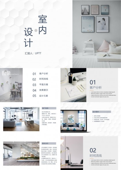 室內(nèi)設(shè)計匯報方案客戶分析設(shè)計元素PPT模板