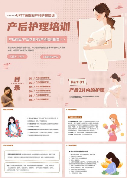 产后护理培训详细指南妇产科护理知识PPT模板