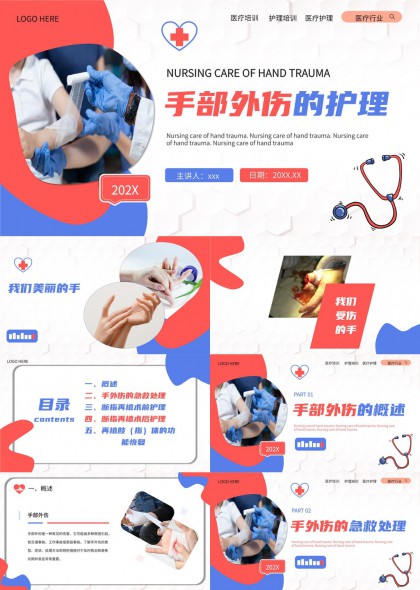 手部外伤护理急救处理与康复训练PPT模板
