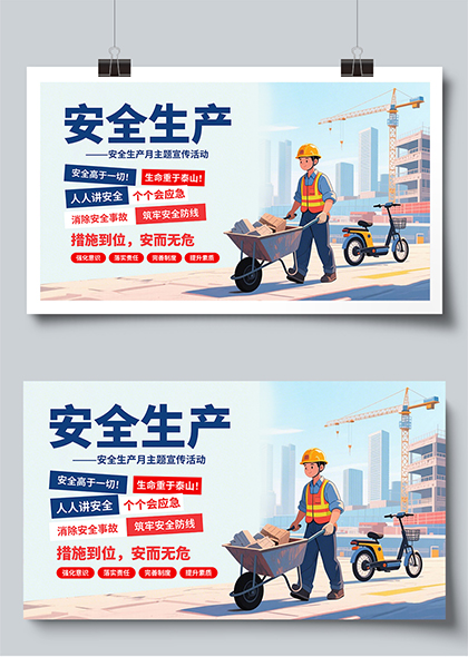 安全生产月主题活动建筑工地安全标语展板