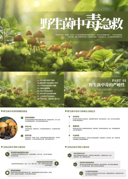 野生菌中毒急救科普PPT模板