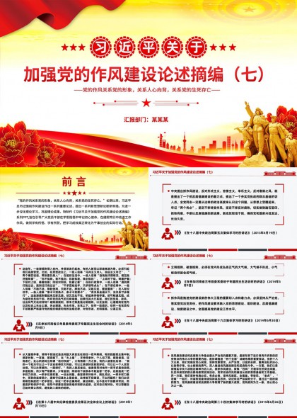 关于加强党的作风建设论述摘编七PPT模板