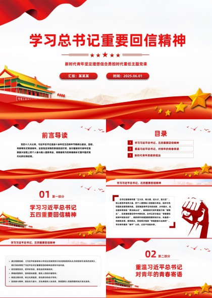 学习总书记重要回信精神新时代青年坚定理想信念PPT模板