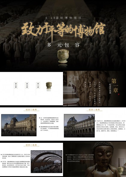 国际博物馆日多元包容历史文化介绍PPT模板