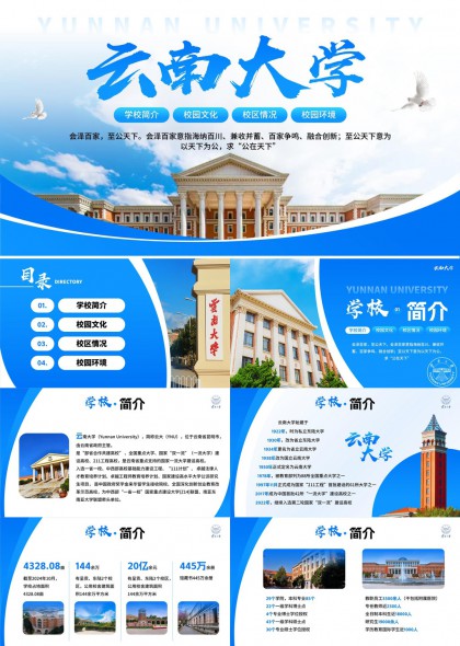 云南大学校园文化环境介绍PPT模板