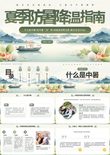 夏季防暑降温指南中暑预防与应对措施PPT模板