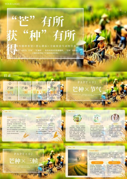 芒种节气与农耕文化介绍PPT模板
