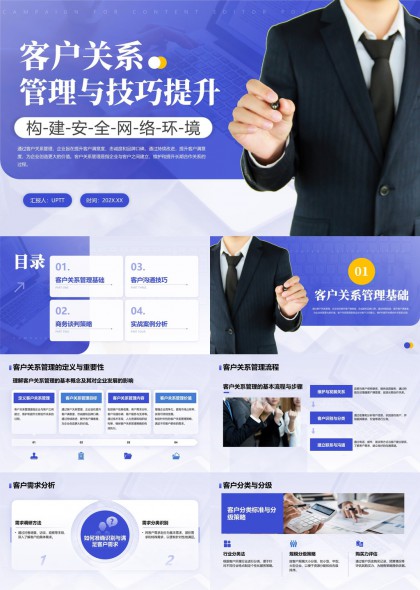 客户关系管理技巧商务谈判沟通实战案例分析PPT模板