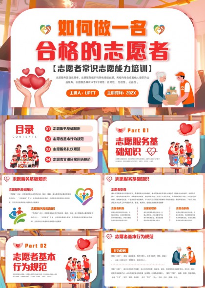 如何成为一名合格的志愿者志愿服务培训PPT模板