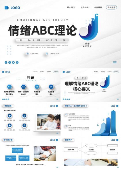 情绪ABC理论详解与应用案例分析PPT模板