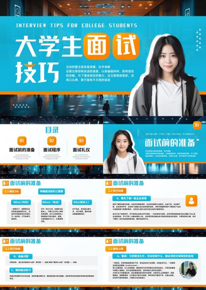 大学生面试技巧详细指南PPT模板