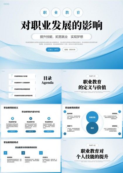 职业教育对职业发展影响分析PPT模板
