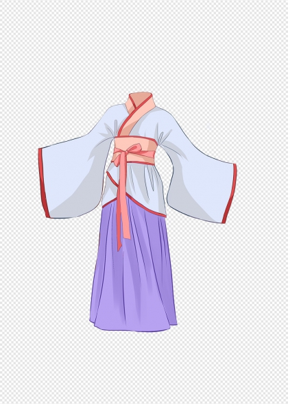 古风服饰汉服设计元素传统服装插画免抠图片