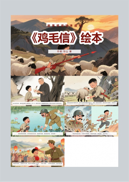 鸡毛信绘本故事阅读启示PPT模板