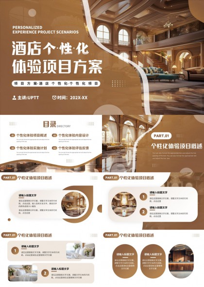 酒店个性化体验项目方案设计PPT模板