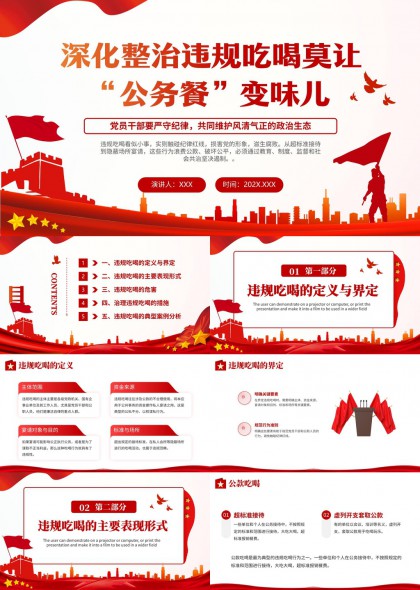 违规吃喝整治措施与案例分析PPT模板