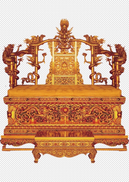 龙椅宝座古代帝王权力象征免抠插画元素