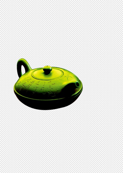 绿色茶壶复古文化茶艺免抠插画元素