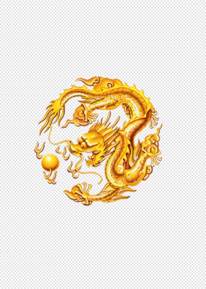 金色龙图案中国传统文化节日庆典免抠插画