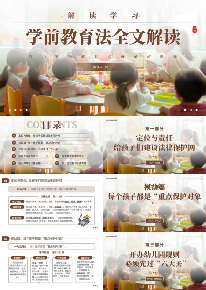 學前教育法全文解讀幼兒園管理與法律責任PPT模