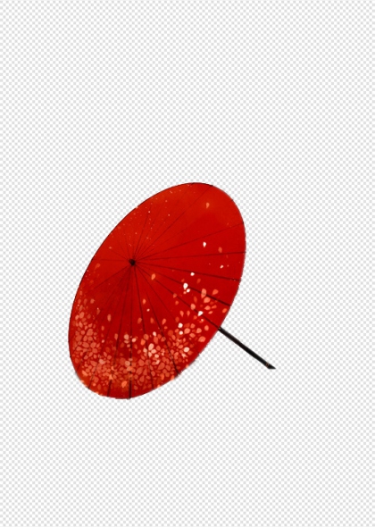 红色油纸伞传统节日装饰免抠插画元素