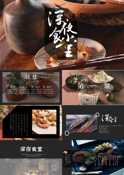 深夜食堂美食介绍PPT模板