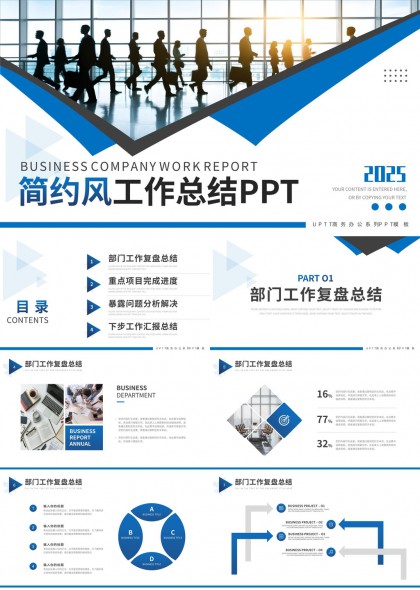 商务公司工作总结报告2025年工作复盘与项目进展PPT模板