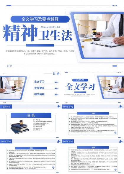 精神卫生法全文学习要点解释宣传PPT模板