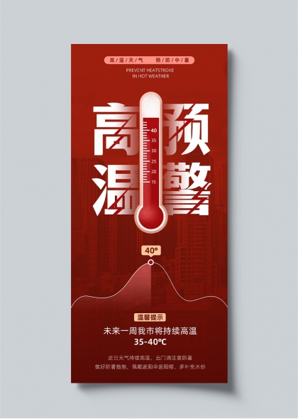 高温预警城市防暑宣传海报