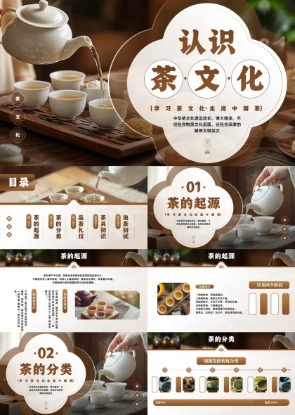 茶文化起源分类礼仪茶具初识PPT模板