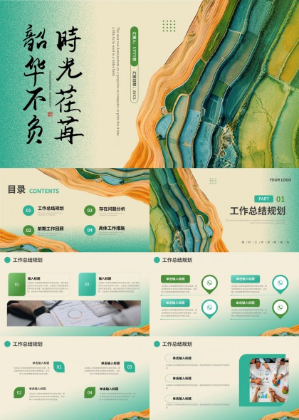 韶华不负时光荏苒工作总结规划PPT模板