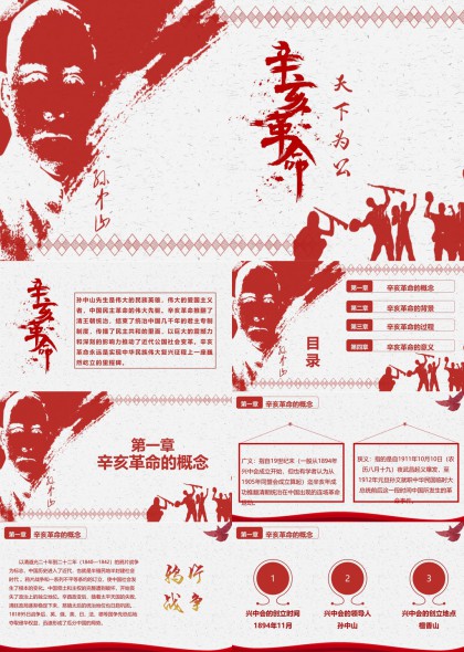 辛亥革命历史背景过程意义PPT模板
