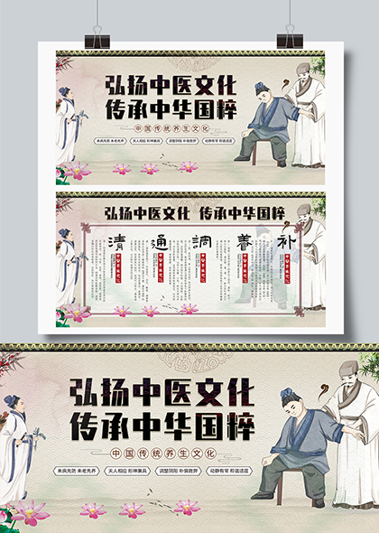 弘扬中医文化传承中华国粹中医养生文化宣传展板