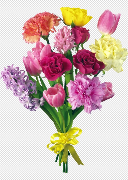 彩色花卉花束手绘花朵免抠图片元素装饰
