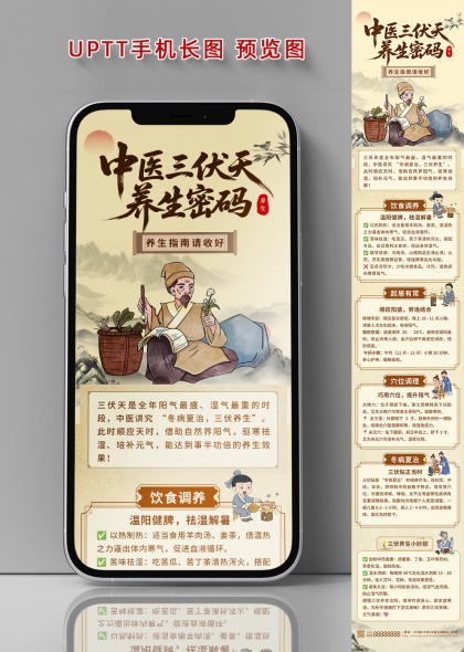 中医三伏天养生密码长图海报