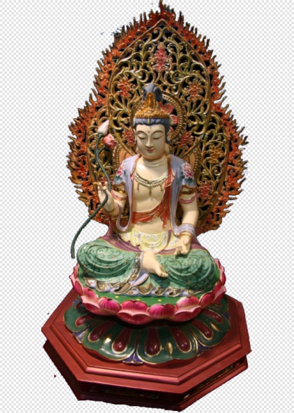 西方三圣之三佛像免抠PNG元素