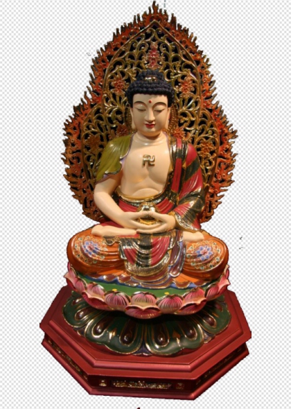 西方三圣之二佛像免抠PNG元素