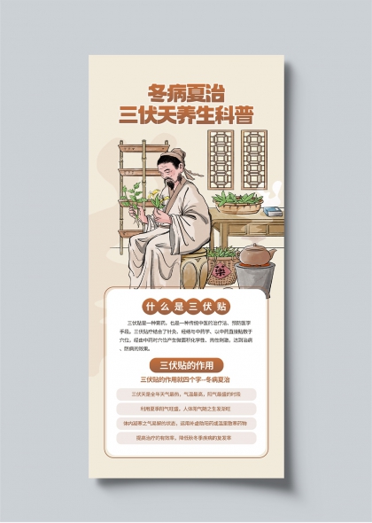 冬病夏治三伏天养生科普知识宣传长图
