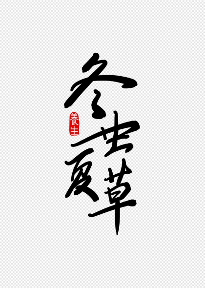 冬虫夏草养生艺术字设计