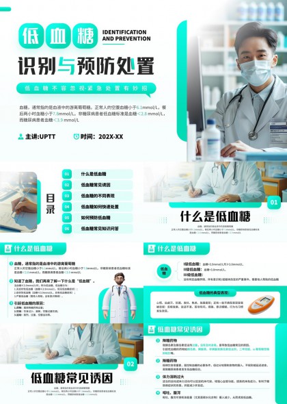 低血糖识别与预防知识科普医疗健康教育PPT模板