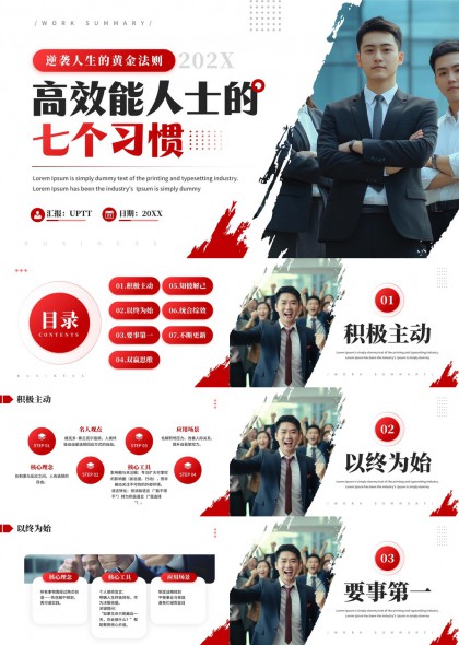 高效能人士七个习惯职场培训PPT模板