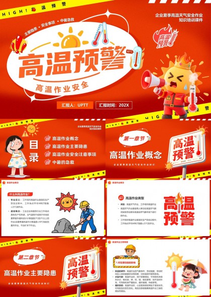 高温预警作业安全培训知识讲解PPT模板