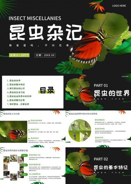 昆虫世界知识科普教育PPT模板