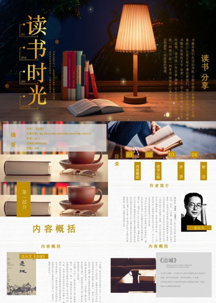 读书时光分享与感悟PPT模板