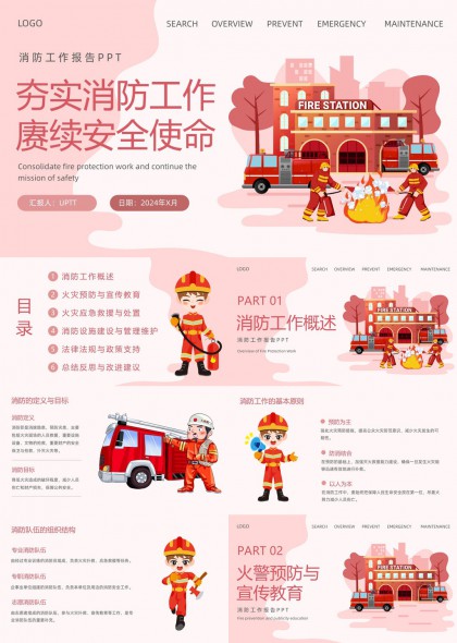 消防安全工作汇报PPT模板