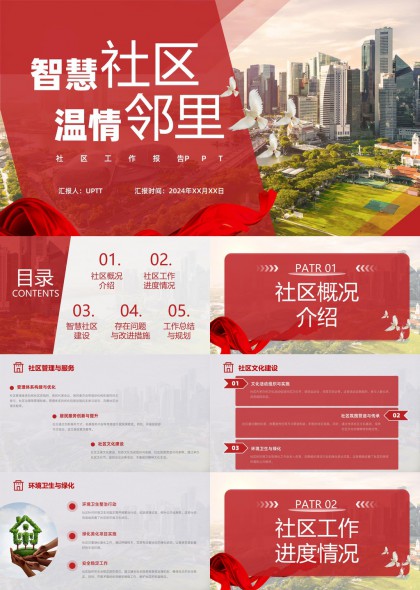 智慧社区温情邻里工作汇报PPT模板
