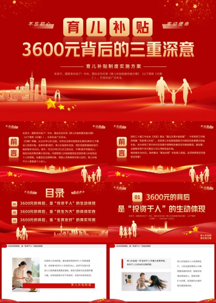 育儿补贴政策解读与实施3600元背后的三重深意PPT模板