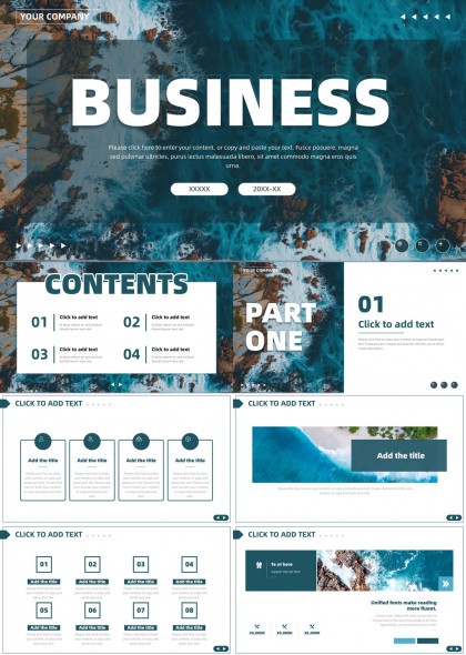 海洋主题商务汇报PPT模板