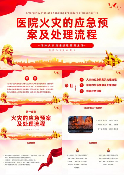 医院火灾停电地震应急预案PPT模板